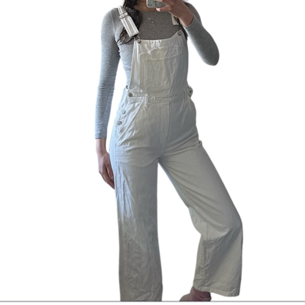 Citizens of Humanity Christie Wide-Leg Denim Overalls, size small